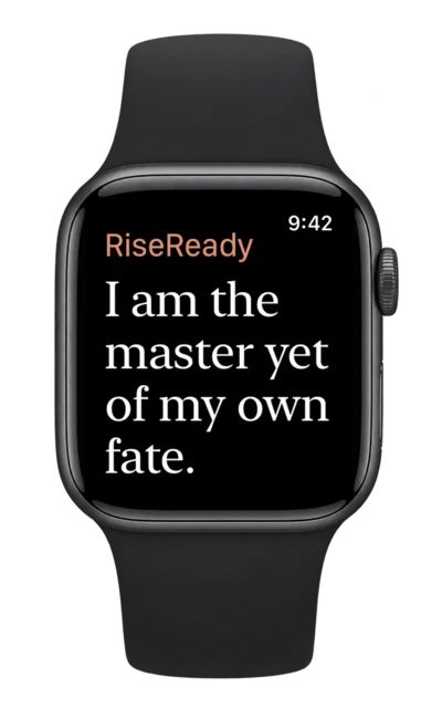 The RiseReady line of the day on an Apple Watch