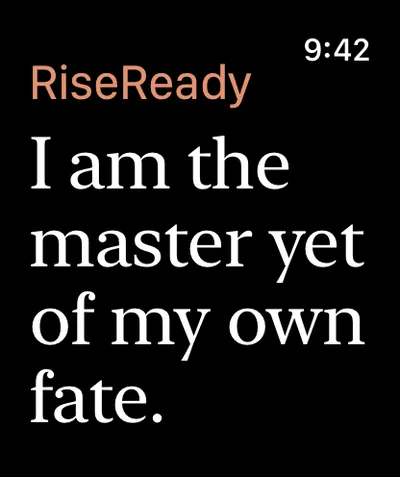 The RiseReady watch screen on its own