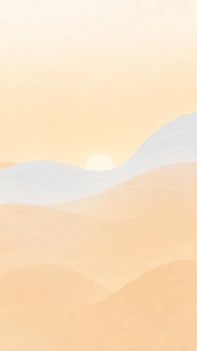 A low sun over peach and blue waves