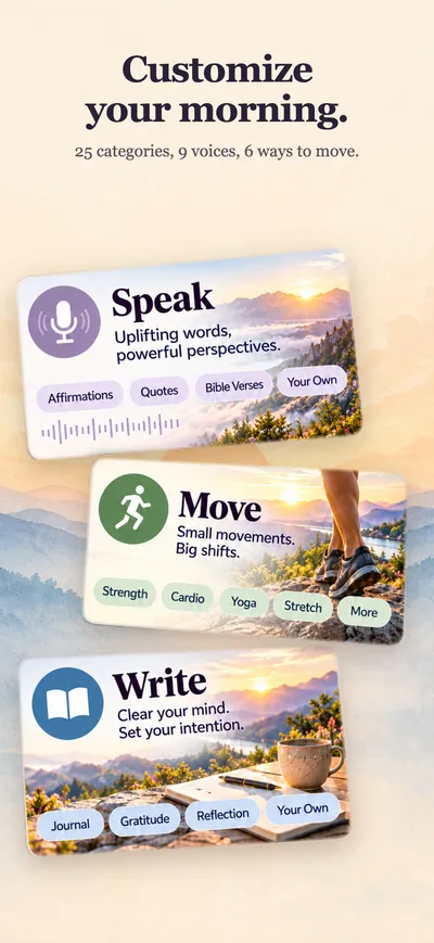 App Store slide: Customize your morning