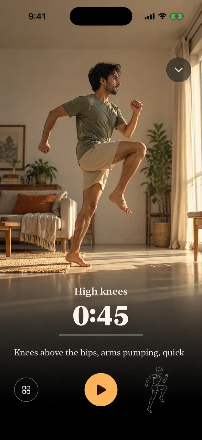 High knees, a Get Warm move