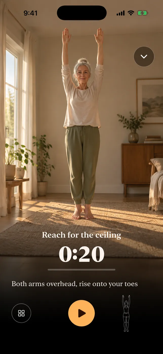 Reaching for the ceiling, a Stand Up move
