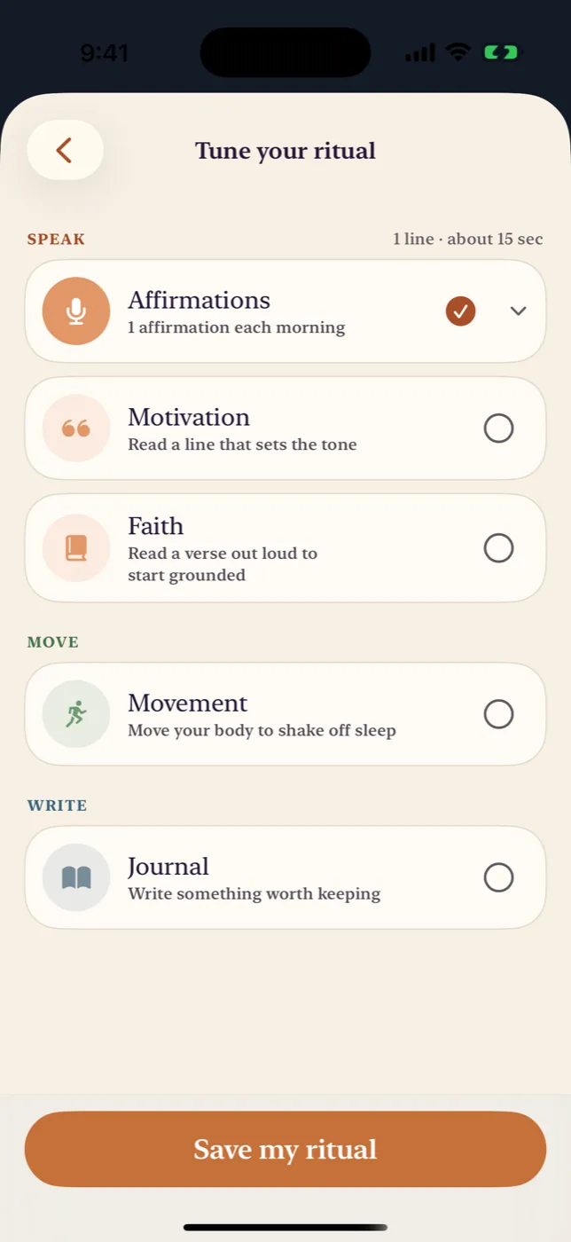 Building a ritual